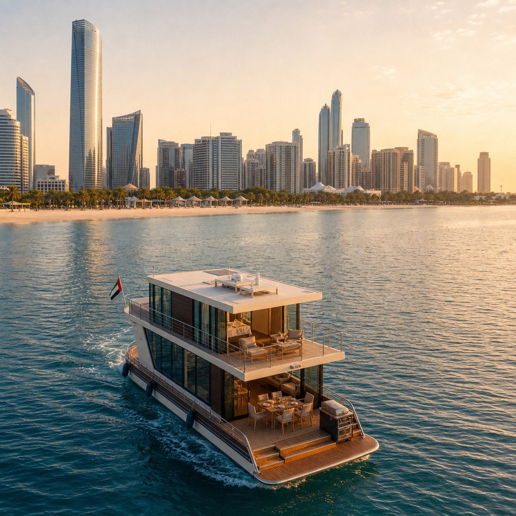The Abu Dhabi corniche from the water — why the capital looks different by sea